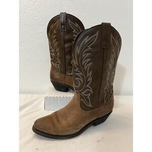 Laredo 5742 Kadi Lea Vamp Fox Brown Leather‎ Western Cowgirl Boots Womens Sz 8.5